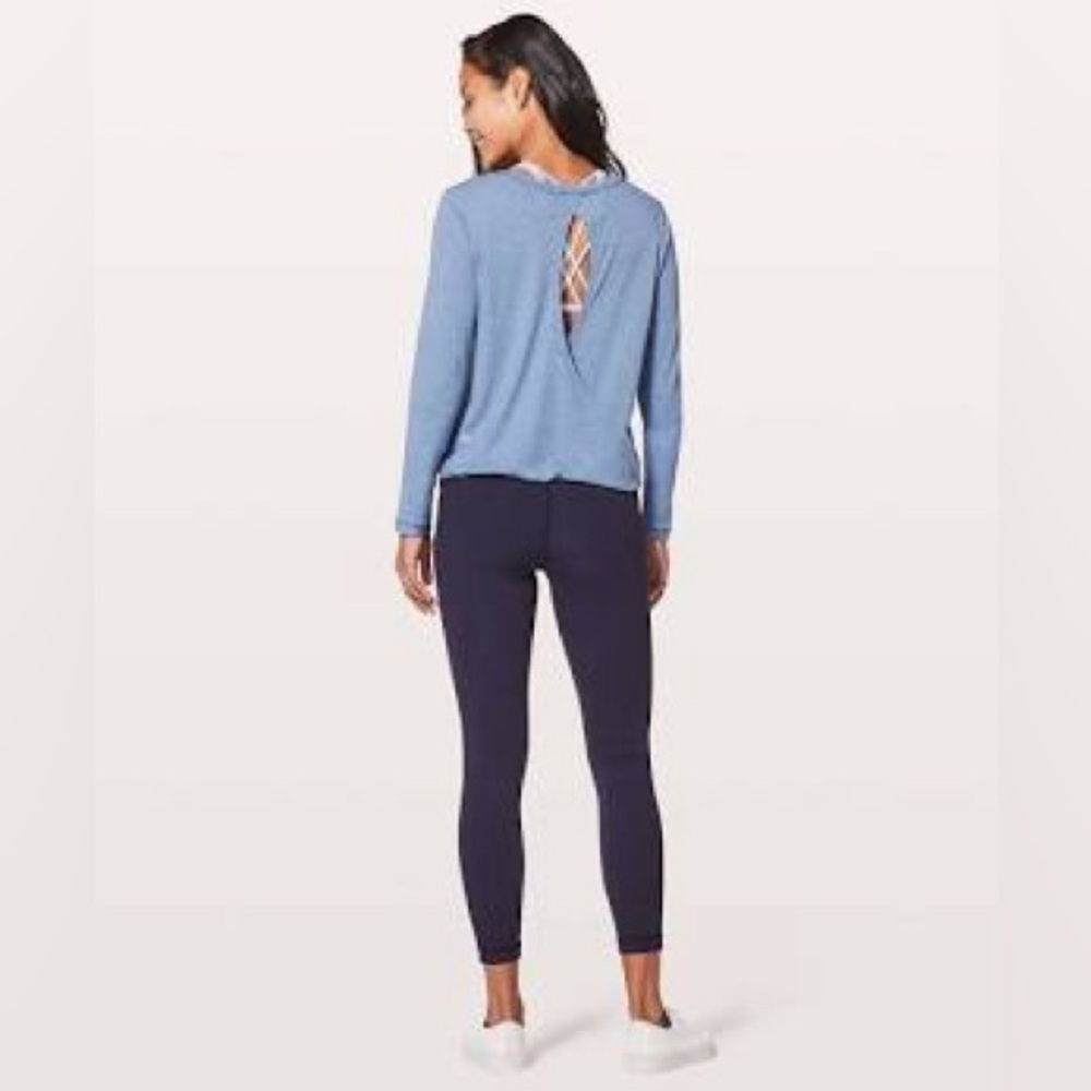 LULULEMON Wild Twist Longsleeve Tee 4 Heathered Moroccan Blue